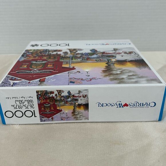 Charles Wysocki Jigsaw Puzzle “Whistle Stop Christmas “ 1000 Pc - Picture 6 of 10